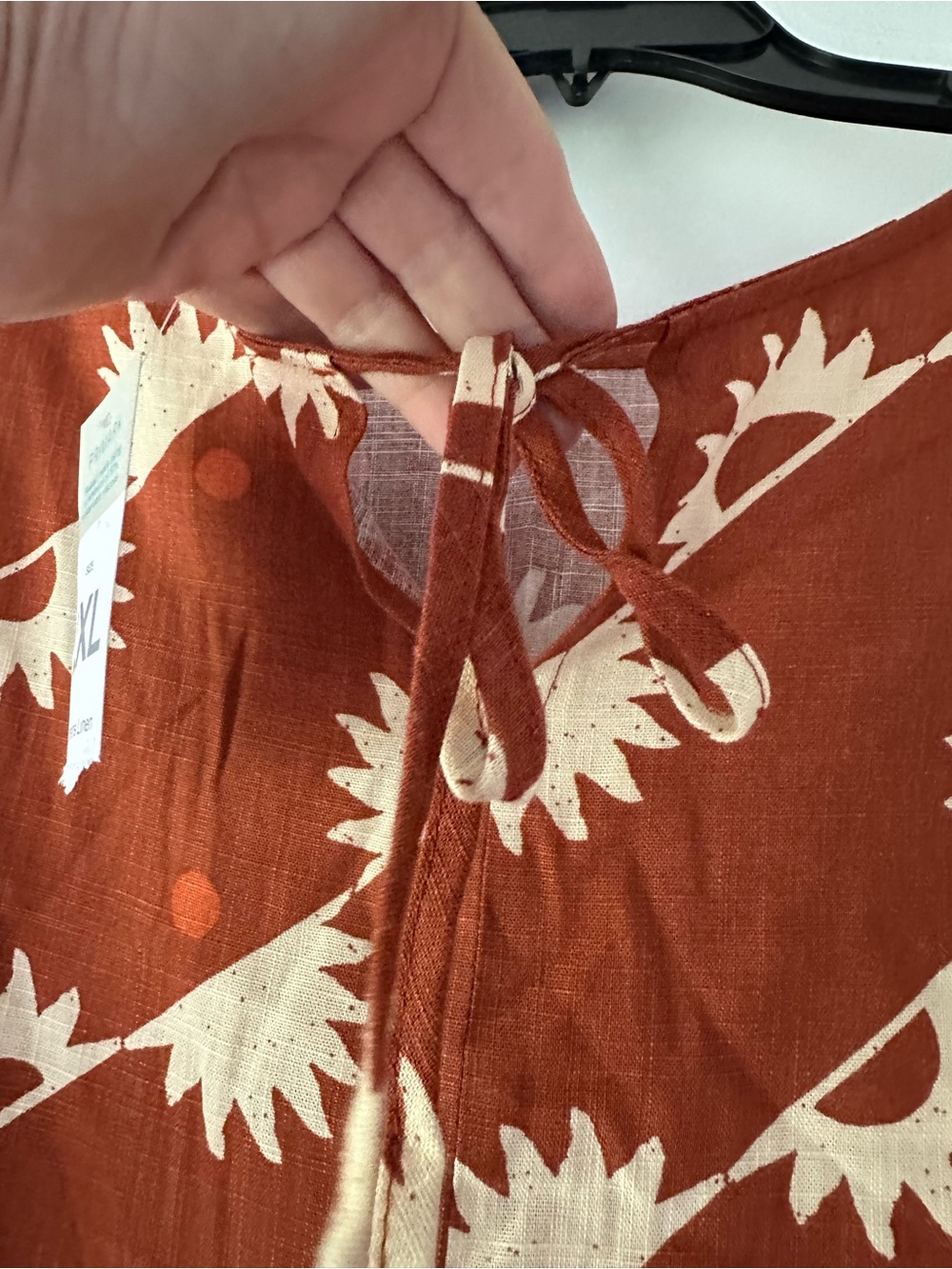 π» NWT Primark Burnt Orange Sunflower Print Cold Shoulder Blouse US XL - Picture 5 of 12